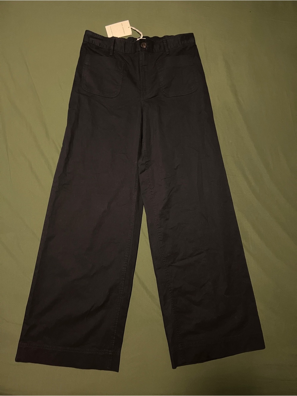 Wide-Leg Navy Women's Pants Size M